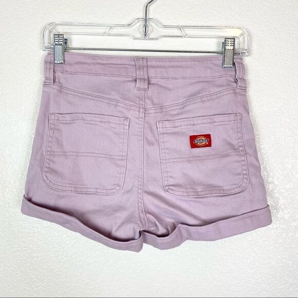 Dickies Lavender Purple High Rise Cuffed Denim Shorts - Picture 2 of 4
